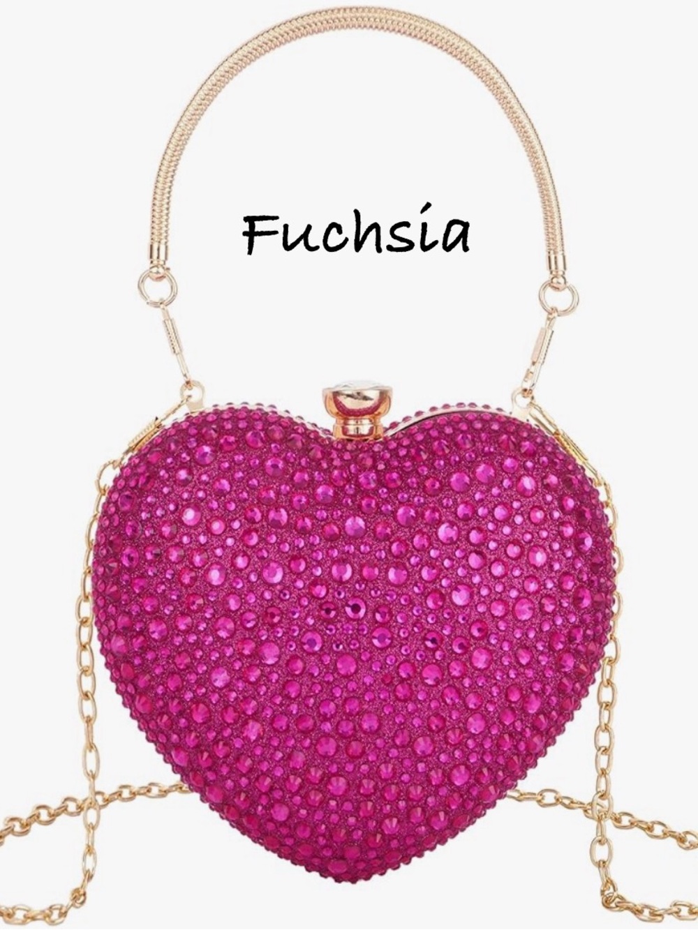 NEW Sparkling Bling Swarovski Crystal Rhinestone Valentine Heart Purse +…